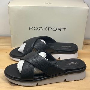 NIB Rockport Res W X-Band WomenSandal Black Sz 9.5